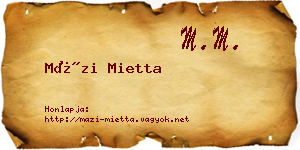 Mázi Mietta névjegykártya